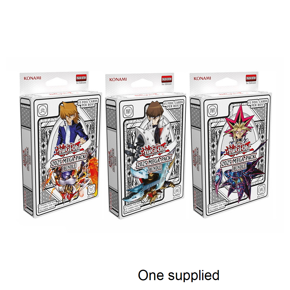 Three Konami Yu-Gi-Oh! card packs on a white background