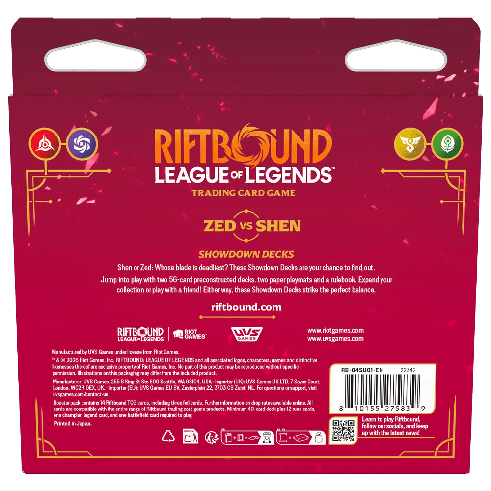 Rifbound Zed Vs Shen Showdown Decks Box Back