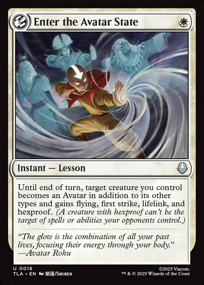 Enter the Avatar State Avatar The Last Airbender #018 MTG Single Card Front