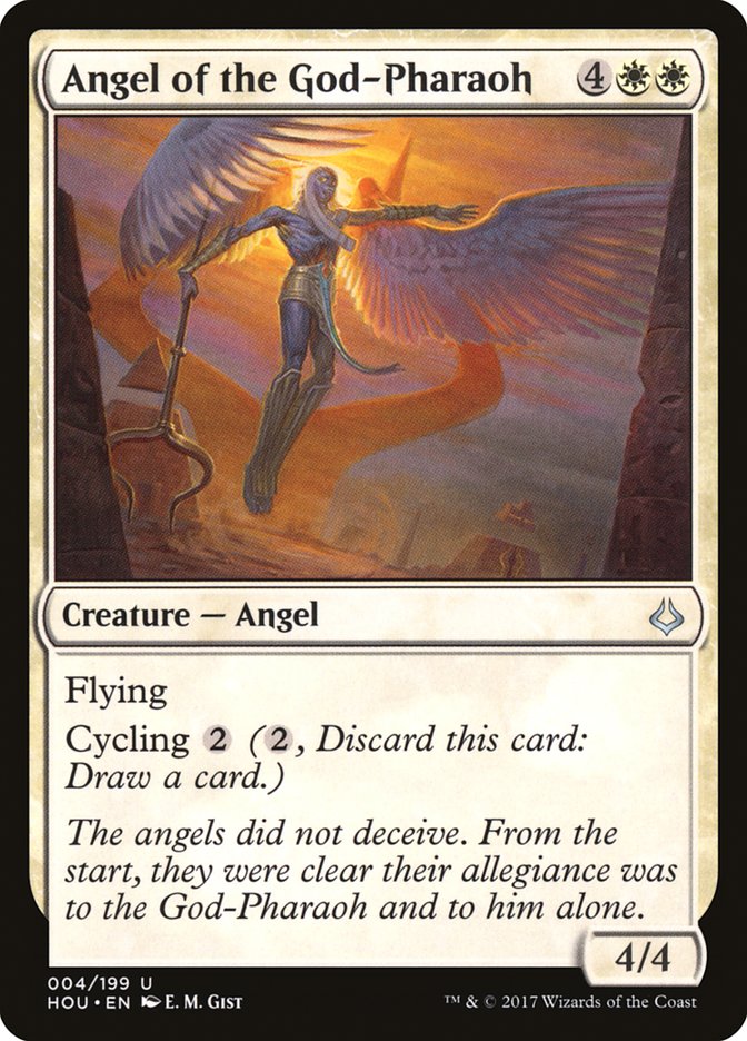 Hour of Devastation Angel of the God-Pharaoh #004 Card Front
