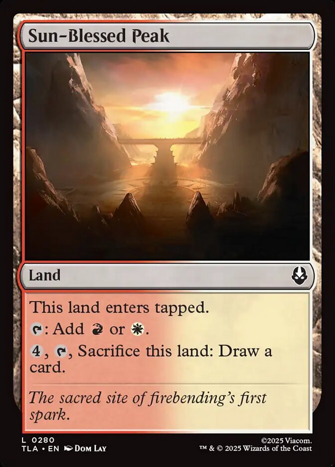 Sun-Blessed Peak Avatar The Last Airbender #280 MTG Single Card Front