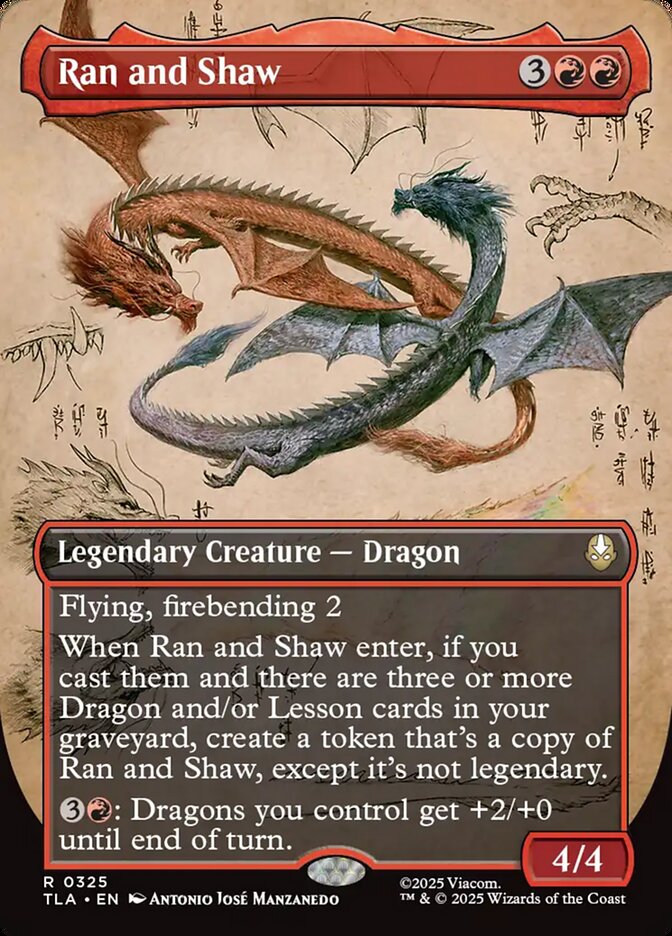 Borderless Field Notes Ran and Shaw Avatar The Last Airbender #325 MTG Single Card Front