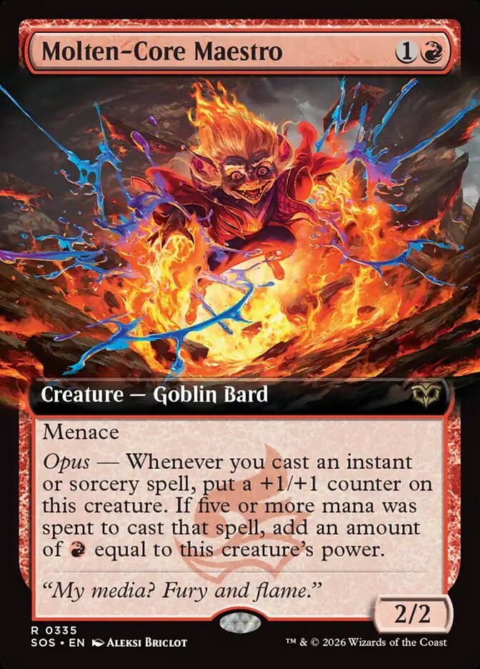Molten-Core Maestro Secrets of Strixhaven Extended Art #335Card Front