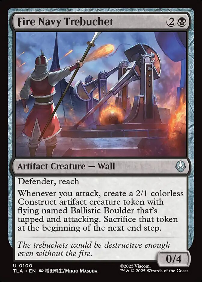 Fire Navy Trebuchet Avatar The Last Airbender #100 MTG Single Card Front