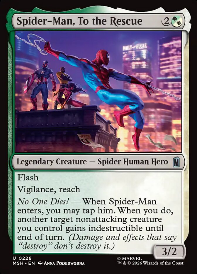 Marvel Superheroes Spider-Man, To the Rescue Card Front