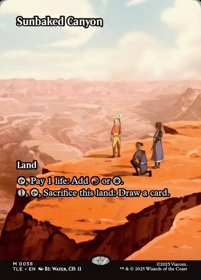 Borderless Source Material Sunbaked Canyon Avatar The Last Airbender #058 MTG Single Card Front