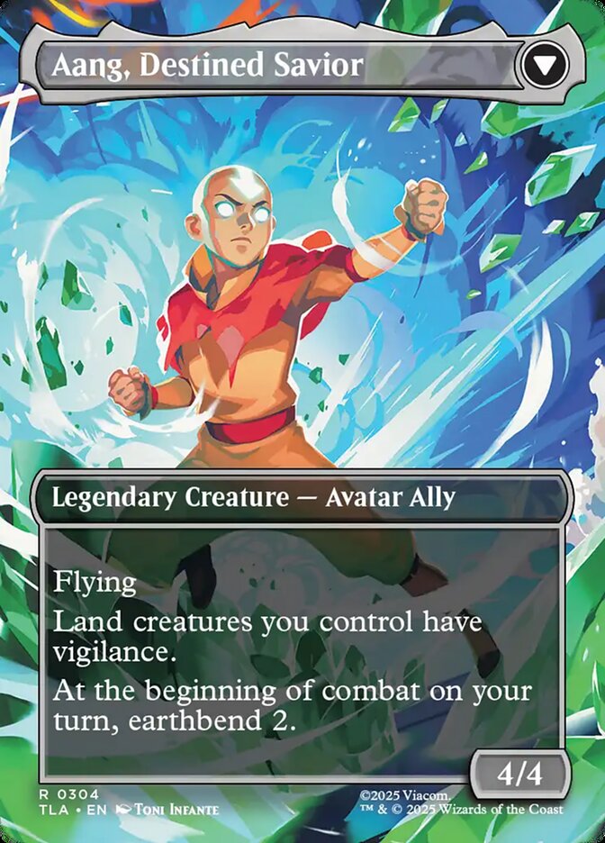 Borderless Aang, at the Crossroads // Aang, Destined Savior Avatar The Last Airbender #304 MTG Single Card Back