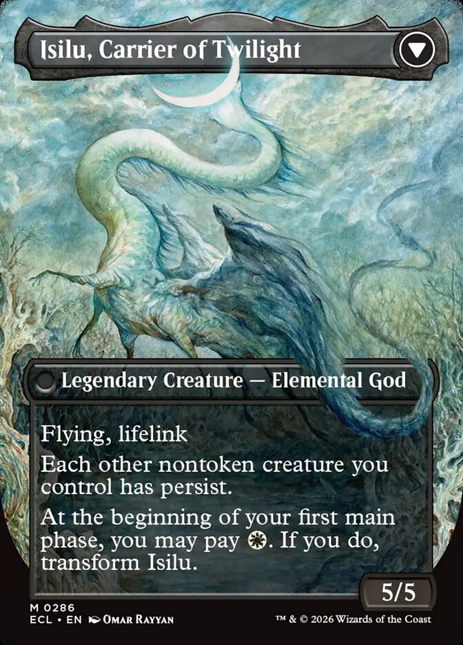 Eirdu, Carrier of Dawn // Isilu, Carrier of Twilight Borderless Lorwyn Eclipsed #286