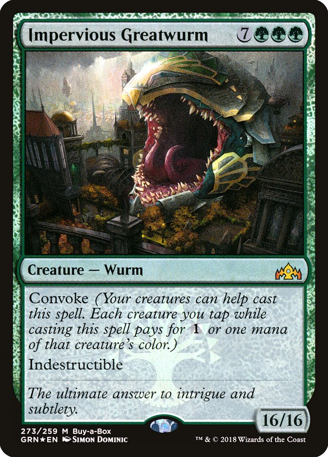 Impervious Greatwurm MTG Singles | Guilds of Ravnica #273