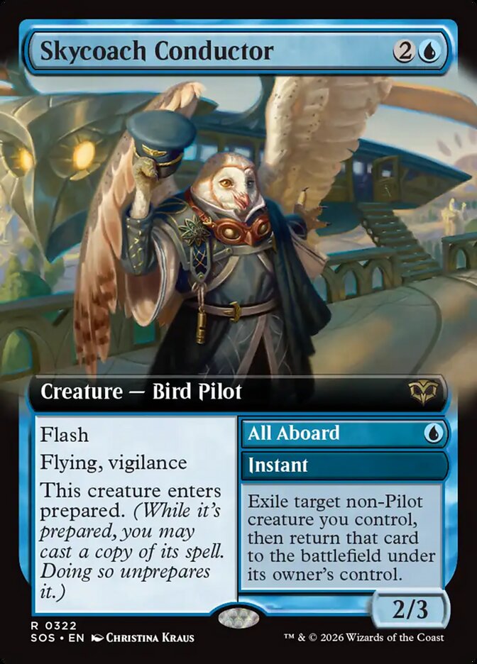 Skycoach Conductor // All Aboard Secrets of Strixhaven Extended Art #322Card Front