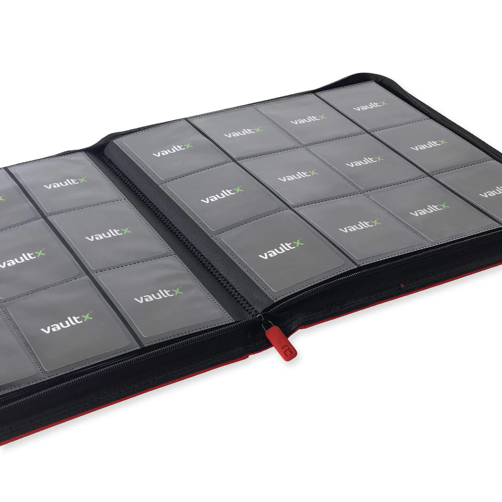 Fire Red Vaultx 12-Pocket Zip Binder