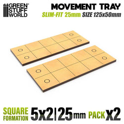 25mm Square 5x2 Slimfit The Old World Movement Tray | Green Stuff World