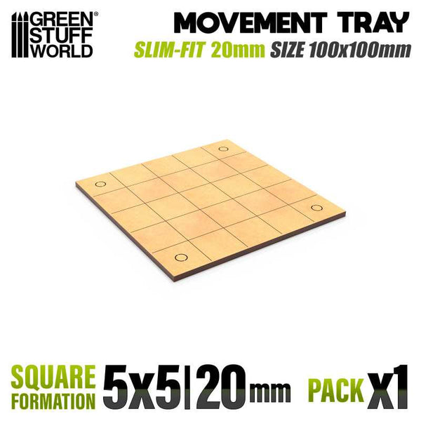 20mm Square 5x5 Slimfit The Old World Movement Tray | Green Stuff World