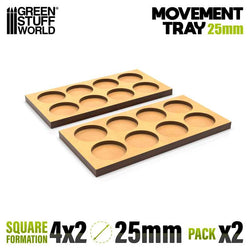 25mm Round 4x2 Wargaming Movement Tray | Green Stuff World