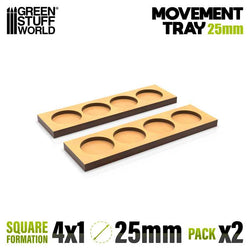 25mm Round 4x1 Wargaming Movement Tray | Green Stuff World