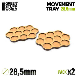 28.5mm Round 3-4-3 Skirmish Wargaming Movement Tray | Green Stuff World