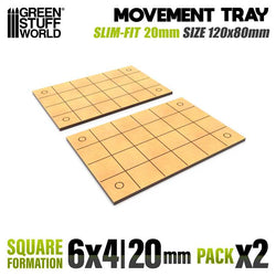 20mm Square 6x4 Slimfit The Old World Movement Tray | Green Stuff World