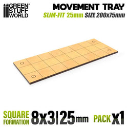 25mm Square 8x3 Slimfit The Old World Movement Tray | Green Stuff World
