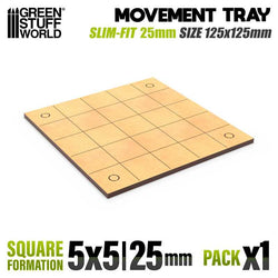 25mm Square 5x5 Slimfit The Old World Movement Tray | Green Stuff World