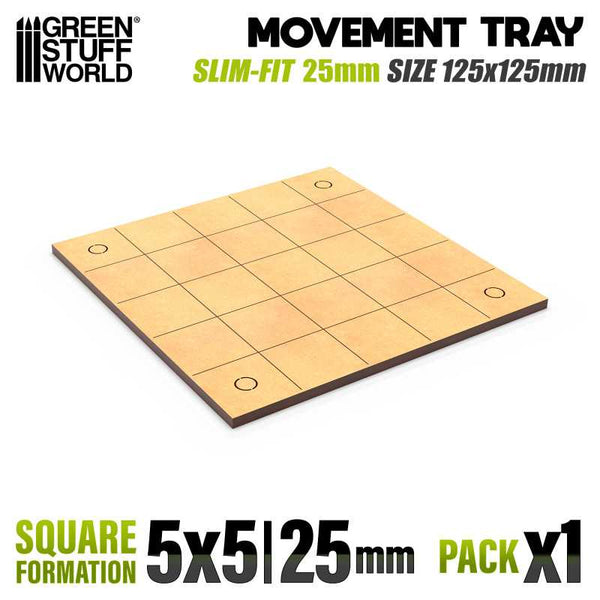 25mm Square 5x5 Slimfit The Old World Movement Tray | Green Stuff World