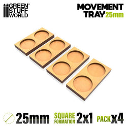 25mm Round 2x1 Wargaming Movement Tray | Green Stuff World