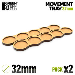 32mm Round 5x1 Wargaming Movement Tray | Green Stuff World