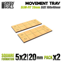 20mm Square 5x2 Slimfit The Old World Movement Tray | Green Stuff World