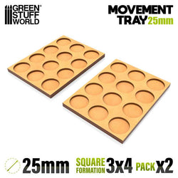 25mm Round 4x3 Wargaming Movement Tray | Green Stuff World