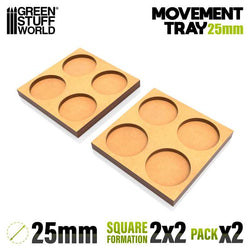 25mm Round 2x2 Wargaming Movement Tray | Green Stuff World
