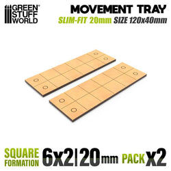 20mm Square 6x2 Slimfit The Old World Movement Tray | Green Stuff World