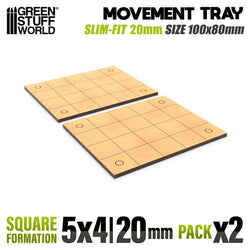 20mm Square 5x4 Slimfit The Old World Movement Tray | Green Stuff World