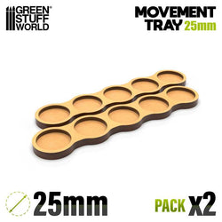 25mm Round 5x1 Wargaming Movement Tray | Green Stuff World
