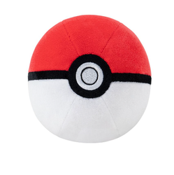 Gotcha catch 'em all. A 4" Poke Ball Pokémon plushie with polyester fibre filling and plastic pellets in the bottom, a great gift for a Pokémon fan.