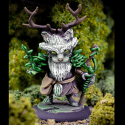 Rowan The Druid from the Cats Of Crumptown range by Northumbrian Tin Soldier is a cat miniature