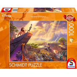 Disney The Lion King 1000 Piece Jigsaw Puzzle. The classic image of young Simba atop pride rock is the focal image of this picture puzzle with the edition of some of your Lion King favourites in the background making this iconic scene even better. 