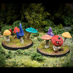 Toadshrooms - Nightfolk. Northumbrian tin soldier toadstool miniatures 