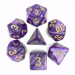 Pearl rich purple dice with gold numbers