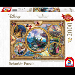 Disney Dreams Collection 2000 Piece Jigsaw Puzzle. The magic of Disney captured in a 2000 piece jigsaw with a collage of some of your favourite characters including Mickey Mouse, Cinderella, Arial, Aladdin, Dumbo and more