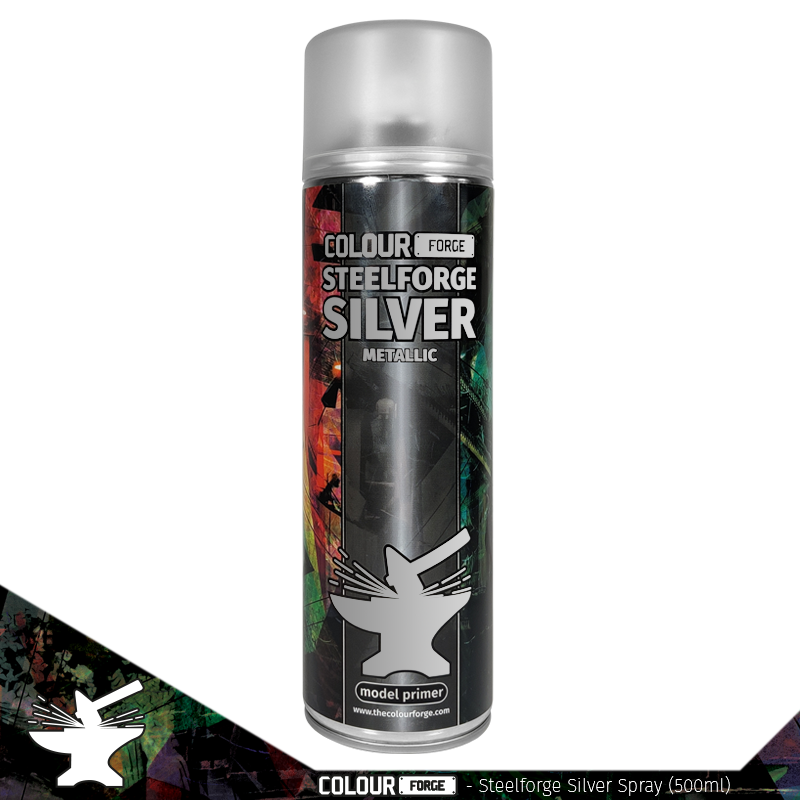 can of Steelforge Silver Spray Colour Forge Model Primer