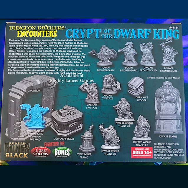 Reaper Miniatures 44151 Crypt Of The Dwarf King - Box Set - Bones Black Dungeon Dwellers