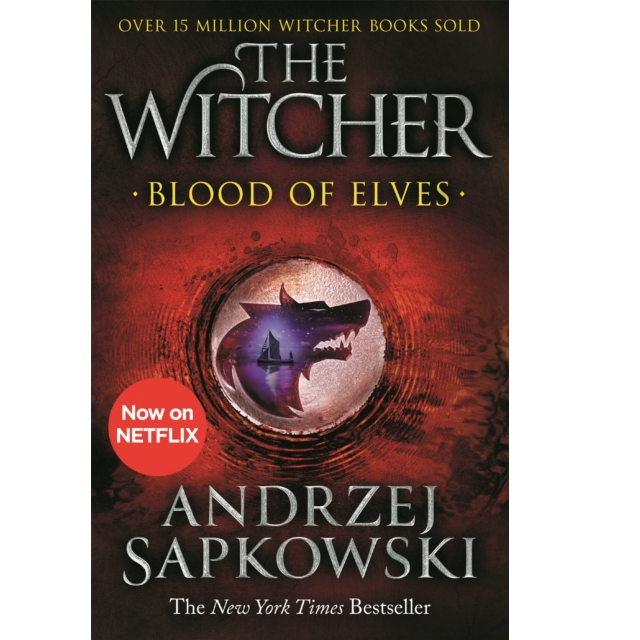 Blood of Elves: Witcher Book 1 by Andrzej Sapkowski, paperback novel.
