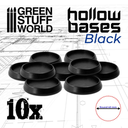 Hollow Black Plastic Bases - Round 40mm - GSW
