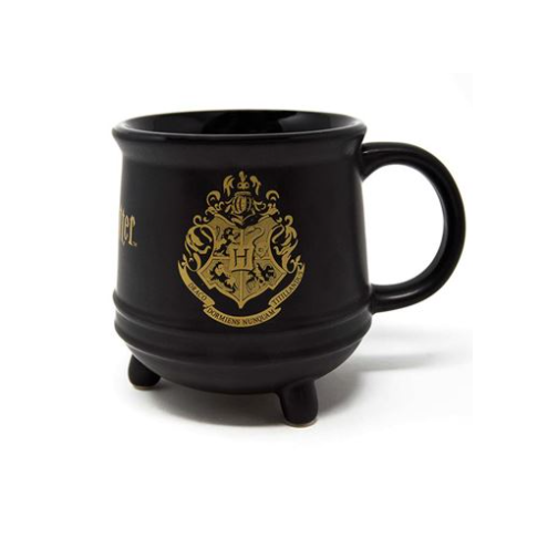 Hogwarts Cauldron Mug | Harry Potter Mug. Black mug with gold Hogwarts crest