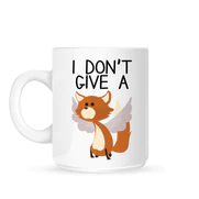 I Don't Give A Flying Fox Mug. A cheeky white mug with an image of a fox with wings and the words 'I don't give a' to hit at the saying I don't give a flying fox letting everyone around you know what mood you are in. 