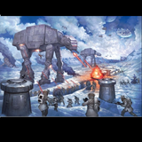 Star Wars The Battle of Hoth 1000 Piece Jigsaw Puzzle. A must have for any Star Wars fan this 1000 piece jigsaw puzzle captures the snowy scenery of Hoth as the battle rages on with the Rebel Alliance against the Empire and the At-At walkers in true Thomas Kinkade style.