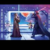 Star Wars Obi Wan’s Final Battle 1000 Piece Jigsaw Puzzle. A must have for any Star Wars fan this 1000 piece jigsaw puzzle captures the moment Obi Wan confronts Darth Vader as the battle rages on in the background in true Thomas Kinkade style