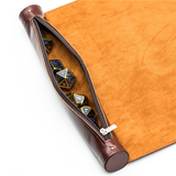 Brown Rolled Dice Mat - Leather Effect