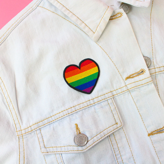 Rainbow Heart Iron On Patch