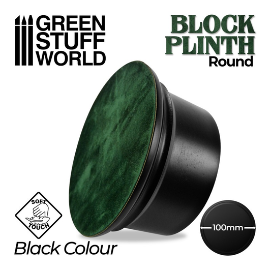 10cm Black Round Block Plinth - ...