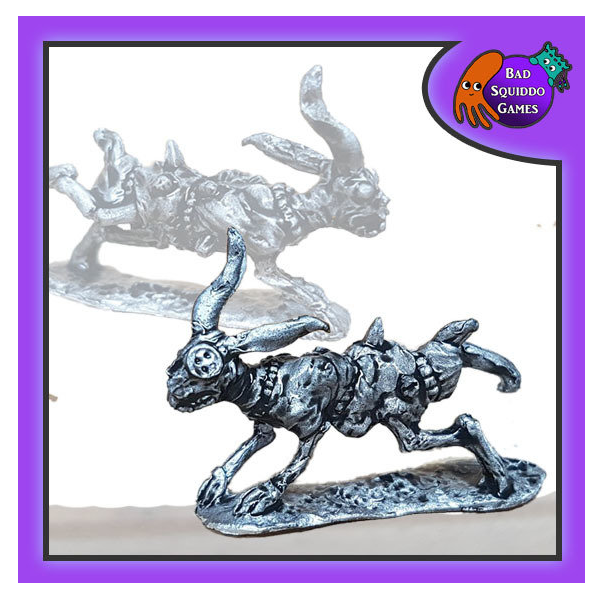 Mjolkhare miniatures from Bad Squiddo Games a creature created by a witch from all sorts of nasty components including cloth, bones, hair, earwax and more. This image is unpainted and shows both sides